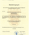 Bescheinigung "A" über den Nachweis der Eignung zum Kleben tragender Holzbauteile gemäß DIN 1052-10:2012, Tabelle 2 (Kleben von geklebten Verbundbauteilen aus Brettschichtholz, sofern nicht in DIN EN 14080 geregelt)