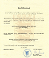 Certificate "A" of competence to manufacture glued load-bearing timber structures in accordance with DIN 1052-10:2012, Table 2 (bonded, composite components made from laminated wood, provided they are not regulated by DIN EN 14080)